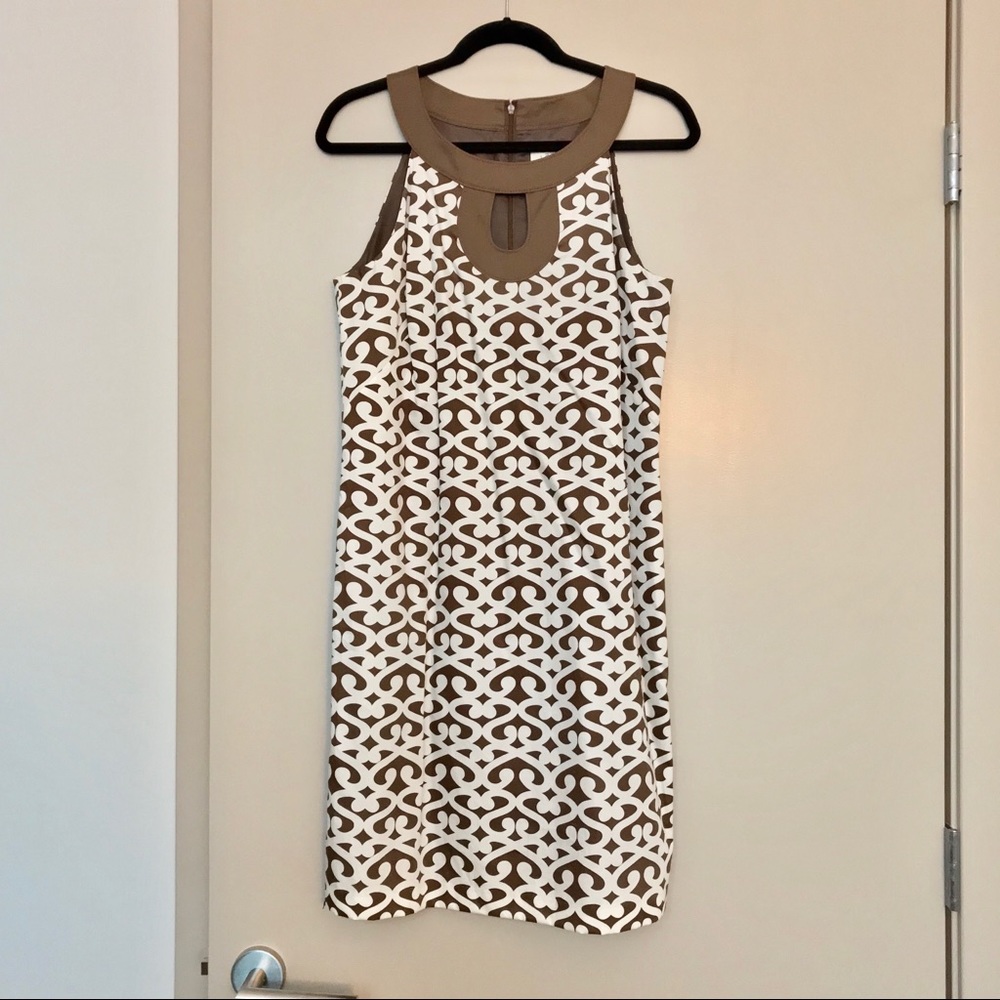 ✨ NWOT LOFT Brown & White Patterned Dress✨